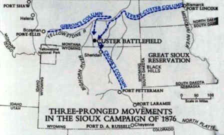 Battle of Little Bighorn Map