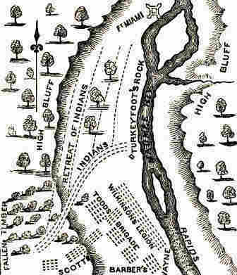 Map of the Battle of Fallen Timbers